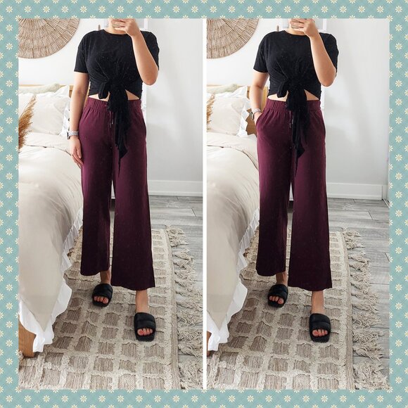 Lululemon On the Fly Wide-Leg 7/8 Pant Woven in Cassis 25" - Picture 1 of 8